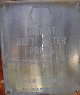 Komline Sanderson #GMD-2/0, belt filter pres, 2 meter, 2 HP, DC main, 1 HP, DC feeder - Image 3