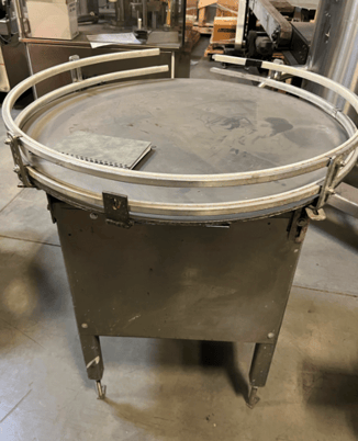 36" Stainless Steel accumulation table, guide rails, side mounted gearhead motor - Image 1