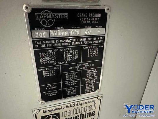 27-1/2" Lapmaster #700, precision lapping machine, vari-speed, 2 HP, 10-1/2 conditioning rings - Image 6