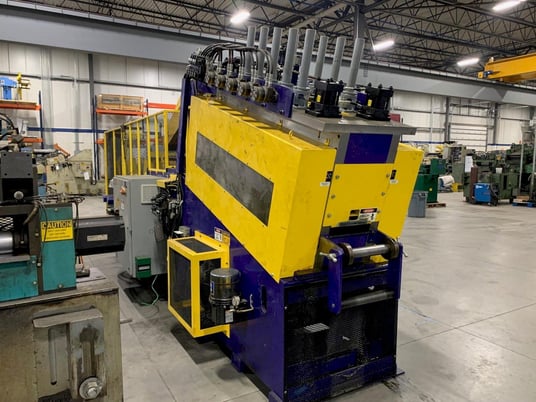 10000 lb. Colt #CSHCEJ-1000-12, heavy duty coil cradle & straightener comb., 12" W x .442" stock, 72" outside - Image 6