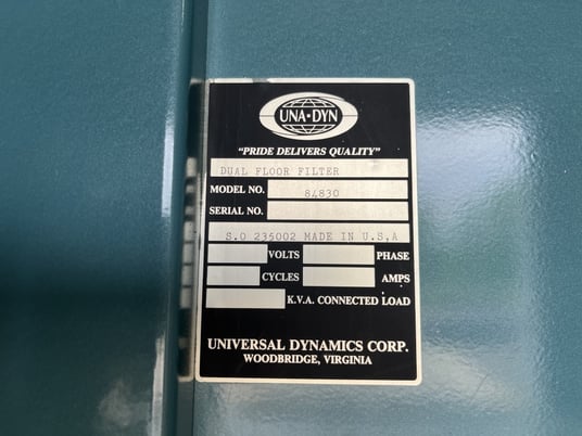 Una-Dyn #84830, dual floor filter, 8" inlet/outlet - Image 6