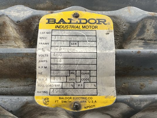 MAC #52AALSS, vacuum conveyor, 125 HP Baldor motor, 1760 RPM - Image 9