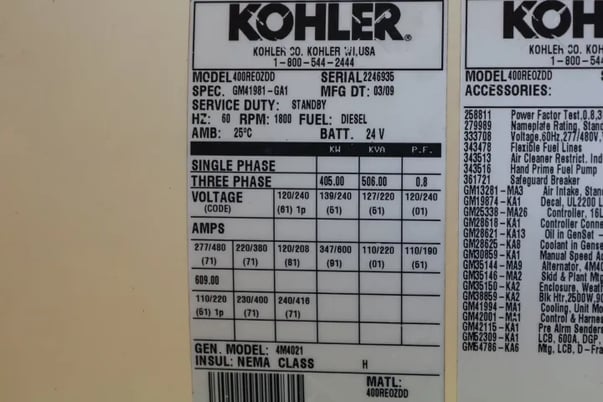 400 KW Kohler #400REOZDD, generator, enclosed, 565 hours, 2009, #090651 - Image 6
