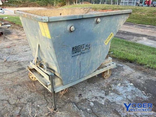 Wright, 1 cu.yd. self dumping hopper, portable on casters - Image 2