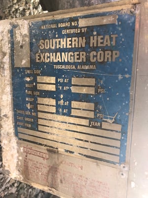 60 sq.ft., 150 psi, Southern Heat Exchanger, Vertical design, 15FV psi tube, 1988 - Image 2