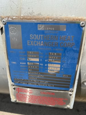 5200 sq.ft., 150 psi shell, Southern Heat Exchanger, 355 psi tube, 210&deg; F., 2011 - Image 2