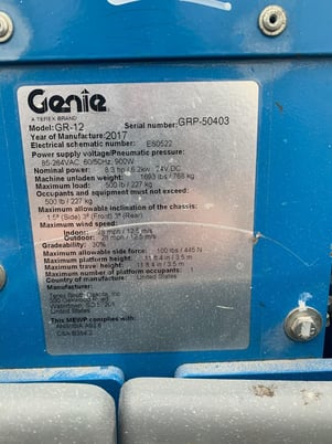Genie #GR-12, scissor lift, S/N GRP-50403, 2017 - Image 2