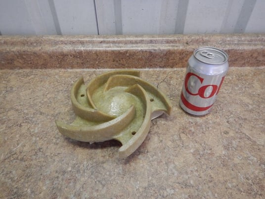 Goulds Pump, Impeller 8-1/8" diameter, 6 Vane 1" Bore Hetron Resin, NEW - Image 1