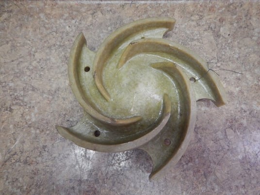 Goulds Pump, Impeller 8-1/8" diameter, 6 Vane 1" Bore Hetron Resin, NEW - Image 4
