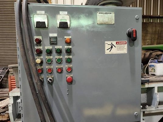 17" Wheelabrator #A3-44873, newer style multi-table machine, (1) 25 HP wheel, dust collector, 2004 - Image 3