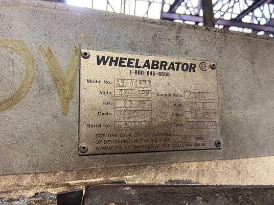 17" Wheelabrator #A3-44873, newer style multi-table machine, (1) 25 HP wheel, dust collector, 2004 - Image 10