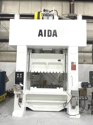 200 Ton, Aida #NL2-200, straight side mechanical stamping press, 8" stroke, 23.7" Shut Height, 1986 - Image 1