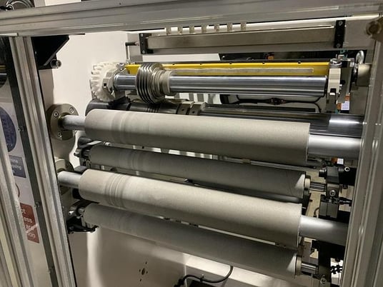 SRC Systems #SP06, 6 head spooling line, 19" spool diameter, 19" material width, 40" parent roll diameter - Image 5