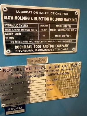 Rocheleu #R4, blow molder, single head, 10" x 10" usable platen size, 1994 - Image 8