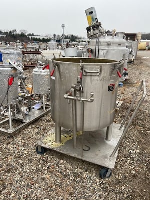 140 gallon Lee, Stainless Steel jacketed tank, 36" dia. x 34" straight side, 100 psi/FV, 1996 - Image 7
