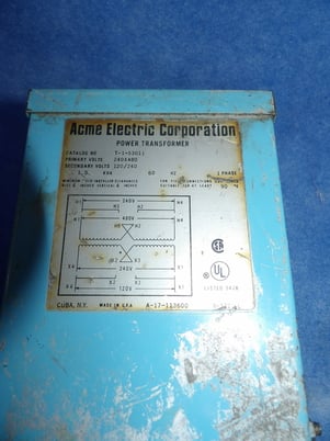 1.5 KVA 240/480 Primary, 120/240 Secondary, Acme T-1-53011, transformer, 1 year warranty - Image 7