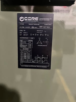 750 KVA 22900 Delta Primary, 480Y/277 Secondary, PAD, proCORE(immediate shipment available) - Image 7