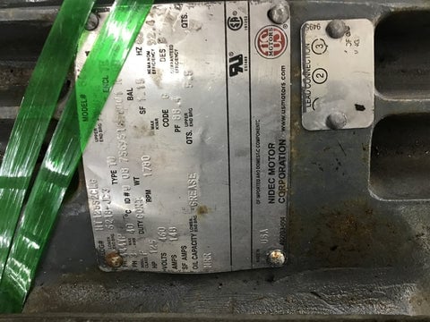 125 HP 1800 RPM U.S. Motors HT125S2CLE, Frame 444TP, TE, 4P, 460 Volts - Image 2