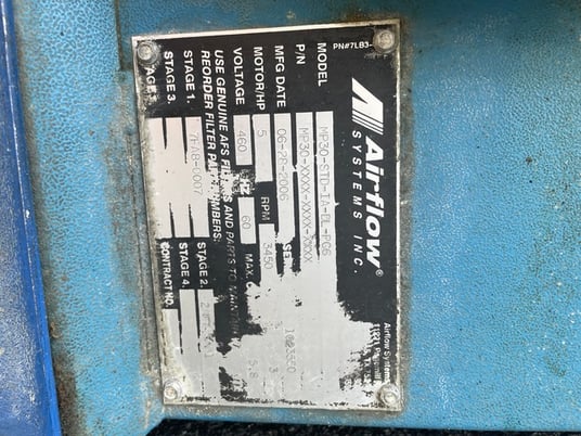 Air Flow #MP30-STD-IA-DL-PG6, Mist Collector, 5 HP, 460 V., 3 phase, 2006 - Image 6