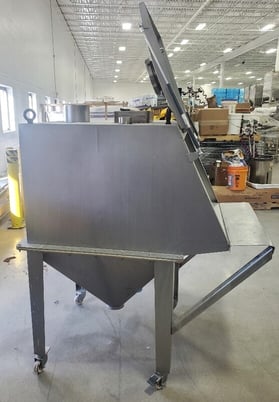 Powder Technologies Inc, 31" x 42" L x 25" H Stainless Steel bag dump station, hopper on caster - Image 5