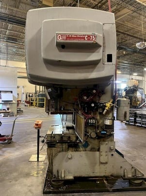 75 Ton, Bliss #C-75, OBI press, 4" stroke, 15" Shut Height, 3.5" ram adj., 50-100 SPM, 36" x24"bed, air - Image 4
