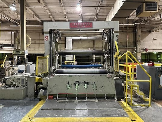 Jagenberg #Vari-Dur, 88.5" slitter rewinder, 60" rewind diameter, shaftless floor pick up - Image 1