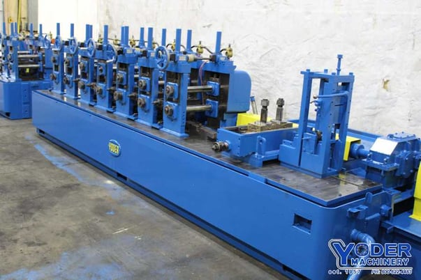 7 Stand, Yoder #M2-1/2, rollformer, 2-1/2" shaft diameter, 14" roll space, side pass rolls, 60 HP - Image 4