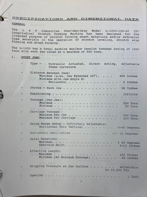 L & F #L1000-100-40, CNC, 0-480" distance jaws, 36" stroke, 50 -500 Tons per jaws, 1000 tons, 48"x96" die - Image 7