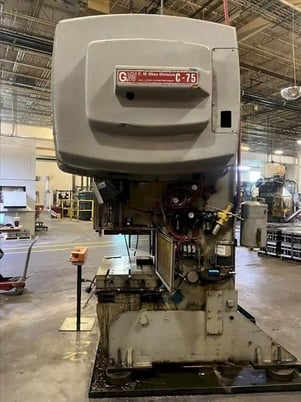 75 Ton, Bliss #C75, OBI press, 4" stroke, 15" Shut Height, 3.5"ram adjustment,air clutch & brake,S45213 - Image 4