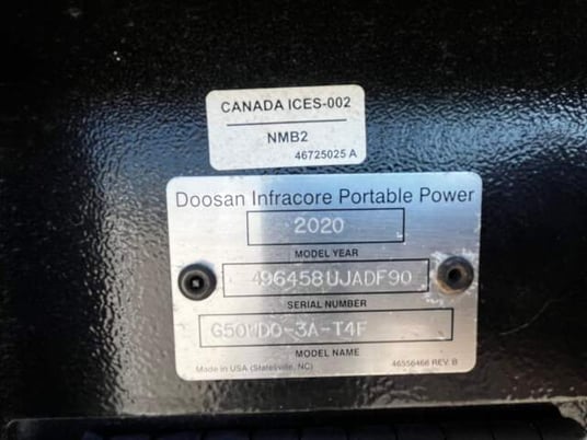 38 KW Daewoo Doosan #G50, trailer mounted, Tier 4F, 120/240/208/277/480 Volts, 1810 hours, 2020, $33.5k - Image 7