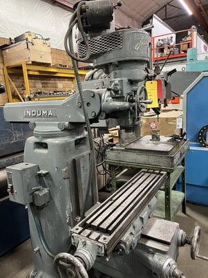 Induma, vertical mill, 9" x42" tbl., 2 HP, 12" X, 28" Y, 16" Z, R-8, 80-2713 RPM - Image 2