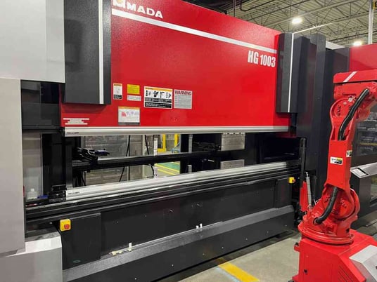 100 Ton, Amada #HG1003ARS, Robotic Bending System, 10' overall, 2017 - Image 4