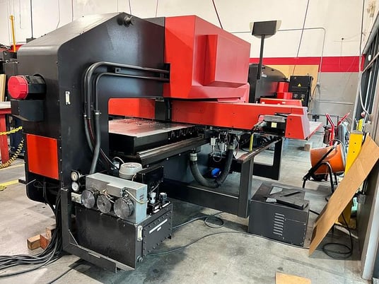 33 Ton, Amada #Pega-357, CNC turret punch, 58 station, 2 automatic ...