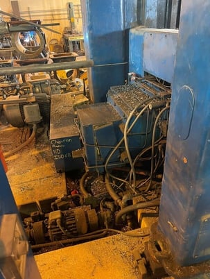 78" Rafamet #KCF-200, vertical boring mill, 96" swing, 2 swiveling ram heads, 4-jaw table - Image 3