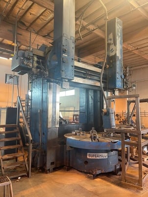 78" Rafamet #KCF-200, vertical boring mill, 96" swing, 2 swiveling ram heads, 4-jaw table - Image 5