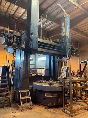 78" Rafamet #KCF-200, vertical boring mill, 96" swing, 2 swiveling ram heads, 4-jaw table - Image 6