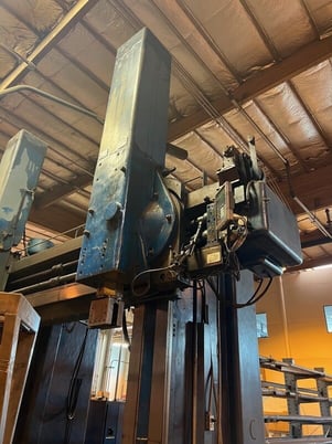 78" Rafamet #KCF-200, vertical boring mill, 96" swing, 2 swiveling ram heads, 4-jaw table - Image 10