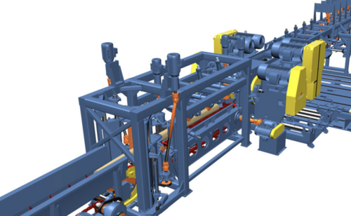 Comact #DDM6, Canter sawmill line, double length infeed, 27000 logs/24 hours, 360 FPM (2x6), 500 FPM 2x4 - Image 1