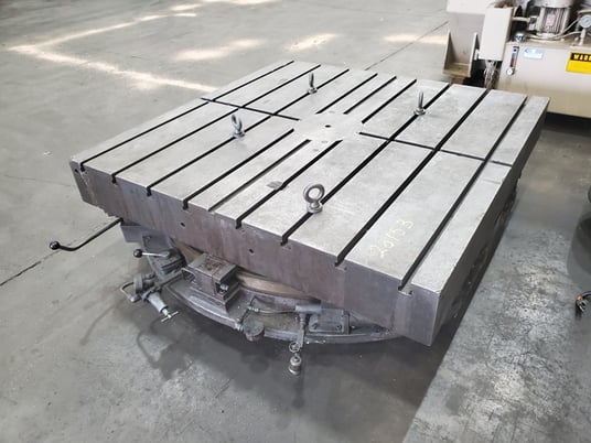 60" x 60" Lucas #60", rotary table, manual free spin rotation only, air regulator & pressure gage - Image 1