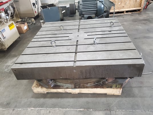 60" x 60" Lucas #60", rotary table, manual free spin rotation only, air regulator & pressure gage - Image 2