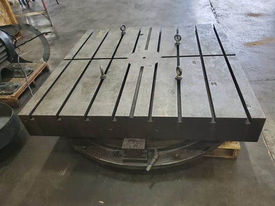 60" x 60" Lucas #60", rotary table, manual free spin rotation only, air regulator & pressure gage - Image 3