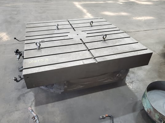 60" x 60" Lucas #60", rotary table, manual free spin rotation only, air regulator & pressure gage - Image 4