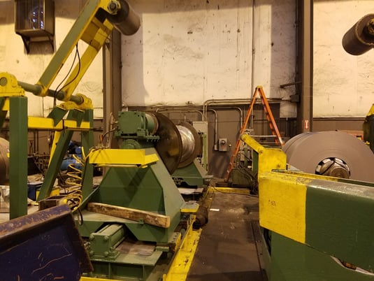 54" x 6.5" Stamco, Slitting Line, 25000 lb., .015" - .125" Gauge Range, 16" - 28" ID Cone Uncoiler, 56"/60" - Image 2