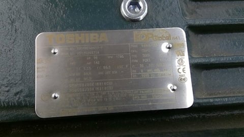 125 HP 1800 RPM Toshiba 1254XDSB41B-P, Frame 444/5TS, 4P, new surplus, 460 Volts - Image 7