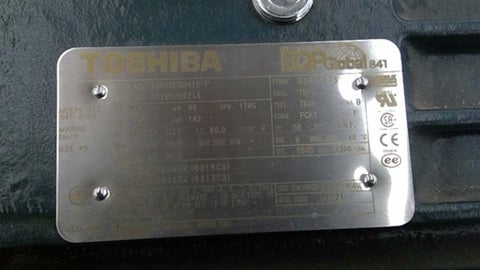 125 HP 1800 RPM Toshiba 1254XDSB41B-P, Frame 444/5TS, 4P, new surplus, 460 Volts - Image 8