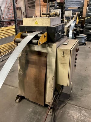 2500 lb. PA, servo feed line, 12" x .138" straightener, 14" mandrel, 60" OD, 16"-20" ID, 7-rolls, entry & - Image 9