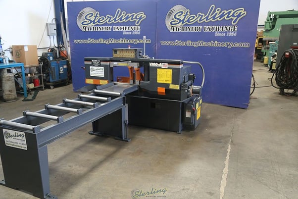 12.75" x 11" Hem #H100A, automatic horizontal band saw, 24" bar feed stroke, 60-300 FPM, front conveyor - Image 3