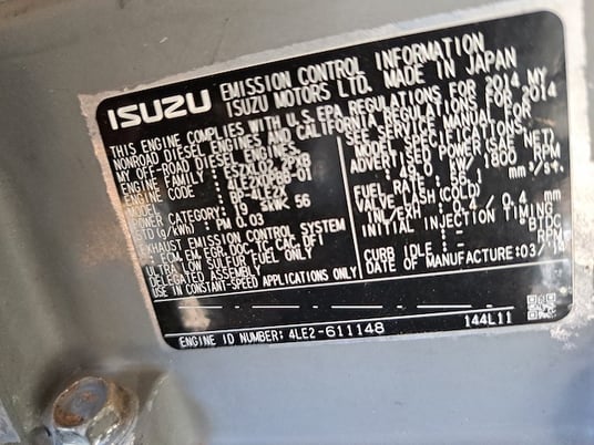 40 KW Multiquip #DCA45SSIU4F, trailer mounted, Tier 3, 120/240/208/277/480 Volts, 11116 hours, 2014, $25k - Image 9