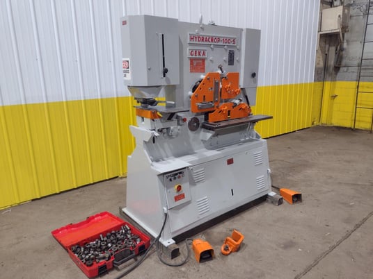 6" x 6" x 1/2" Geka Hydracrop #100-S, Ironworker, 100 ton, 12" throat, 3" stroke, 20 SPM, 7.5 HP - Image 2