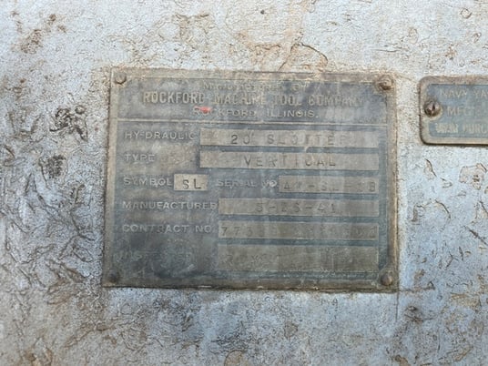 20" Rockford #SL, Vertical Slotter, S/N 47-SL-18 - Image 3